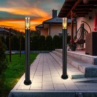 Stehleuchte Pollerleuchte Wegeleuchte Gartenlampen schwarz IP44 Standleuchte Balkon, Edelstahl Kupfer, 1x E27 Fassung, DxH 12,7x110cm, 2er Set Stehleuchte Pollerleuchte Wegeleuchte Gartenlampen schwarz IP44 Standleuchte Balkon, Edelstahl Kupfer, 1x E27 Fassung, DxH 12,7x110cm, 2er Set von ETC-SHOP