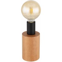 Vintage Tischlampe Holz Schreibtischlampe Industrial schwarz Nachttischlampe Retro Holz, Metall, naturfarben, 1x E27, DxH 9x19,5 cm von ETC-SHOP