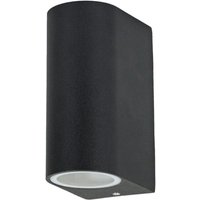 Wand Außenleuchte Terrasse Aluminium Up Down Wandleuchte Aussen schwarz Aussenleuchten Haustür, Farbwechsel dimmbar mit Fernbedienung, 2x rgb led 4W von ETC-SHOP