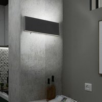 Wandlampe Aluminium Wohnzimmer Wandleuchte mit Kippschalter, Aluminium schwarz weiß opal, 1x led 8W 240Lm 3000K, LxBxH 22,5x4,5x8 cm von ETC-SHOP