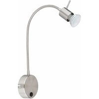 Etc-shop - Wandlampe Wandleuchte Esszimmerlampe Spotstrahler silber mit Schalter und Flexospot, Metall nickel matt, verstellbarer, Fassung 1x GU10, von ETC-SHOP