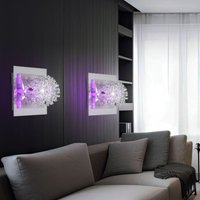 Etc-shop - Wandleuchte chrom Wandlampe Kugel Geflecht Wohnzimmerleuchte Flurlampe, Stahl gebürstet, Deko led lila, 1x G4 Fassung, LxB 17x17 cm, 2er von ETC-SHOP