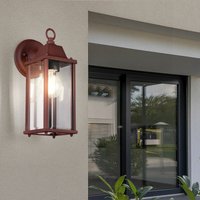 Wandstrahler Außenleuchte Haustür Fassadenleuchte rostfarben Down Wandleuchte für Ihre Terrasse, abwärts leuchtend, Aluminium Druckguss, 1x E27, BxH von ETC-SHOP