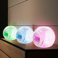 Etc-shop - Wecker digital led Display mit Datum Temperatur rgb Farbwechsel mit 6 Naturtönen, Kunststoff klar, h 8,5 cm, 3er Set von ETC-SHOP