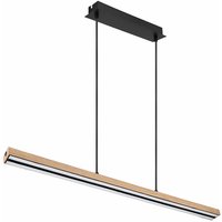 Zugpendelleuchte Pendelleuchte Holz Hängelampe Esstisch mit Memory Funktion, 3 Stufen Backlight Metall schwarz matt, 1x led 30 Watt 1150 Lumen von ETC-SHOP