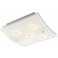 Led Deckenleuchte Deckenlampe Glas Chrom geschwungen l 28 cm Wohnzimmer Schlafzimmer Esszimmer von ETC-SHOP