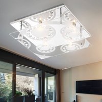 Led Deckenleuchte Kristalllampe Deckenlampe Glasleuchte Wohnzimmer, Kristalldekor 4 flammig Chrom Glas K5 Kristalle, 4x 3W 280lm warmweiß, LxBxH Led Deckenleuchte Kristalllampe Deckenlampe Glasleuchte Wohnzimmer, Kristalldekor 4 flammig Chrom Glas K5 Kristalle, 4x 3W 280lm warmweiß, LxBxH von ETC-SHOP
