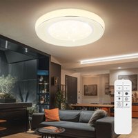 Etc-shop - led Deckenleuchte dimmbar mit Fernbedienung Deckenlampe led Wohnzimmer Kristall, Farbtemperatur verstellbar mit Nachtlicht, 1x 30W 1950lm von ETC-SHOP