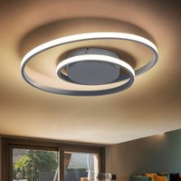 Led Deckenleuchte silber Modern Wohnzimmerlampe dimmbar Designleuchte Decke, Switch Dimmer, 1x led 22 Watt 2200 Lumen warmweiß, 39 cm von ETC-SHOP