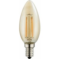 Led Retro Filament Leuchtmittel Vintage Leuchtmittel E14 Kerze Glühbirne, Glas Amber, 4 Watt 350 Lumen 2200 Kelvin warmweiß, DxH 3,5x9,8 cm von ETC-SHOP