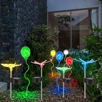Gartendeko Erdspießleuchte Schmetterling Außenleuchte Farbwechsel Libelle Lufballon Gartenleuchte, led fest verbaut, 9er Set von ETC-SHOP