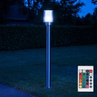Etc-shop - Gartenlampen Außen silber Außenlampe Stehleuchte Wegeleuchten, Fernbedienung dimmbar, Edelstahl Metall weiß klar, IP54, 1x rgb led 8,5W von ETC-SHOP