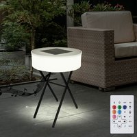 Gartentisch Solar Solartisch Lautsprecher Außen Tisch Solarlampe Farbwechsel, Fernbedienung, Akku, 10x led 10x rgb led, DxH 53x75 cm von ETC-SHOP