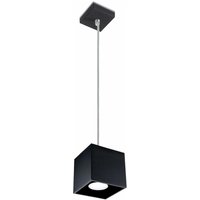 Hängelampe Esszimmer Wohnzimmerlampe modern hängend Pendelleuchte schwarz, Aluminium, 1x GU10, LxH 10x80 cm von ETC-SHOP