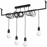 Etc-shop - Hängelampe Höhenverstellbar schwarz Hängelampe Balken Lampen Esszimmer Pendelleuchte schwarz, 4 Flammig aus Stahl, 4x E27, LxH 100 x 120 von ETC-SHOP