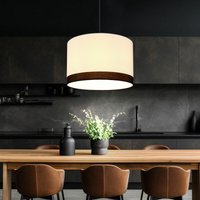 Hängelampe weiss Metall Deckenlampe Wohnzimmer hängend Modern Hängeleuchte weiss Esstisch, schwarz, 1x E27, DxH 38x120 cm von ETC-SHOP