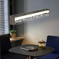 Hängeleuchte Hängelampe Pendelleuchte Esszimmerlampe Wohnzimmer, Chrom Kristalle Glas, 1x led 12W 850Lm 3000K, HxLxB 110x66x6,5 cm von ETC-SHOP