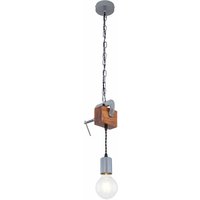 Etc-shop - Hängeleuchte Holz Esstisch Lampe Küche hängend Retro Deckenleuchte Vintage Pendelleuchte 1 flammig, Schraubzwinge Metall verzinkt, E27, von ETC-SHOP