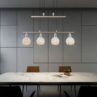Etc-shop - Hängeleuchte aus Nickel und Glas led Pendelleuchte 4 flammige Hängelampe Esstischlampe, 4x E14 led 4x 400 Lumen, LxBxH 60x10x160cm, Etc-shop - Hängeleuchte aus Nickel und Glas led Pendelleuchte 4 flammige Hängelampe Esstischlampe, 4x E14 led 4x 400 Lumen, LxBxH 60x10x160cm, von ETC-SHOP