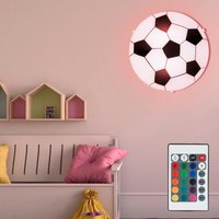 Kinder Decken Lampe DIMMBAR Fußball Glas Leuchte FERNBEDIENUNG im Set inkl. RGB LED Leuchtmittel von ETC-SHOP