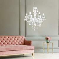 Kronleuchter Acryldekor weiß Luster Esszimmer Beleuchtung Chrom cuimbra i von ETC-SHOP