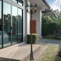 LED Außenleuchte Kandelaber Filament Stehlampe Alu bronze Außen Standlampe Laterne Retro, Glas klar, 3x 4W 320Lm warmweiß, LxBxH 58x55x220 cm LED Außenleuchte Kandelaber Filament Stehlampe Alu bronze Außen Standlampe Laterne Retro, Glas klar, 3x 4W 320Lm warmweiß, LxBxH 58x55x220 cm von ETC-SHOP