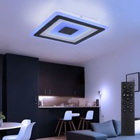 LED Deckenleuchte Wohnzimmerlampe Esszimmerleuchte, Metall Acryl weiß, dimmbar Fernbedienung App-/Sprachsteuerung Smart RGB CCT Memory, 34W 1700Lm LED Deckenleuchte Wohnzimmerlampe Esszimmerleuchte, Metall Acryl weiß, dimmbar Fernbedienung App-/Sprachsteuerung Smart RGB CCT Memory, 34W 1700Lm von ETC-SHOP