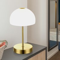 LED Schreib Nacht Tisch Leuchte Glas weiß opal Wohn Zimmer messing Lese Lampe Touch von ETC-SHOP