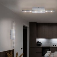 LED Wandleuchte silber Wandstrahler Modern Wohnzimmer Wandlampe LED Design, ALU gebürstet, LED 6 Watt 500 Lumen neutralweiß, H 40,5 cm, 2er Set von ETC-SHOP