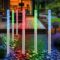 Etc-shop - led 6er Set Außen Solar Leuchten IP44 Farbwechsler bunt Terrasse Garten Beleuchtung Veranda Deko Lampe von ETC-SHOP