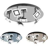 Etc-shop - led Deckenlampe Deckenleuchte Fernbedienung dimmbar Nachtlicht bewegliche Spots, Glas Kunststoff Metall Chrom, DxH 45x10 cm, Wofi von ETC-SHOP