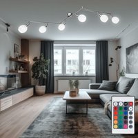 Etc-shop - led Deckenlampe Designleuchte Wohnzimmerlampe Deckenstrahler Esszimmerleuchte weiß Fernbedienung Dimmbar Spots Beweglich rgb Farbwechsel, von ETC-SHOP