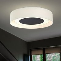 Etc-shop - led Deckenleuchte Deckenleuchten Wohnzimmer Deckenlampe in runder Form weiß, Stoffschirm beige schwarz, 1x led 16W 710Lm warmweiß, d 45 cm Etc-shop - led Deckenleuchte Deckenleuchten Wohnzimmer Deckenlampe in runder Form weiß, Stoffschirm beige schwarz, 1x led 16W 710Lm warmweiß, d 45 cm von ETC-SHOP