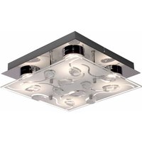 Led Deckenleuchte Wohnzimmer Deckenlampe Glas mit Kristallen chrom, satiniert klar, 4x 5 Watt 4x 400 Lumen 3000K, LxBxH in 22 x 22 x 7 cm Led Deckenleuchte Wohnzimmer Deckenlampe Glas mit Kristallen chrom, satiniert klar, 4x 5 Watt 4x 400 Lumen 3000K, LxBxH in 22 x 22 x 7 cm von ETC-SHOP
