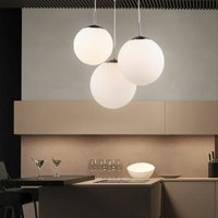 Led Pendellampe Hängeleuchte 3 flammig Esstischlampe Wohnzimmerleuchte, Glaskugeln satiniert, 3x 8W 3x 806lm warmweiß, DxH 52x80 cm von ETC-SHOP