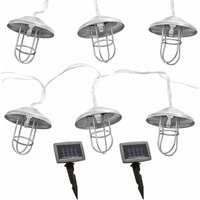 Led Solar Lichterkette Aussen Solarlampe Garten Dekoration Landhaus Stil, Akku Erdspieß, silber, 20x led warmweiß, DxL 6x200 cm von ETC-SHOP