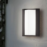 Led Wandleuchte Außen Fassadenleuchte anthrazit Außenleuchte Wand Aluminium, IP54, 1x 7W 800lm warmweiß, BxH 14x22 cm von ETC-SHOP