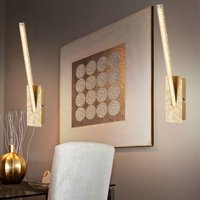 Etc-shop - led Wandleuchte Kristall Design Wandlampe in gold Flurleuchte, 1x6W 420lm 3000K, BxHxT 6,2x35x10,5 cm, 2er Set von ETC-SHOP
