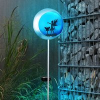 Etc-shop - led solar Steck Leuchte blau silber Außen Steh Strahler Lampe Fee Erdspieß Schmetterling von ETC-SHOP