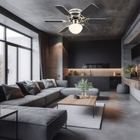 Etc-shop - Leiser Decken Ventilator Zugschalter Leuchte Kühler Wärmer Lüfter Lampe 3-Stufen Flügel wendbar anthrazit weiß von ETC-SHOP