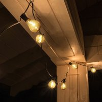 Lichterkette Außenleuchte led Gartendeko Filament Leuchtmittel 10-flammig Balkonlampe, schwarz rauch, 10x led 2700K warmweiß, LxBxH 450x8x12 cm von ETC-SHOP