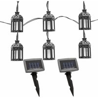 Lichterkette Solar Aussenleuchte led Solarlampe Gartenlampe Dekoration in Laternenform, Kunststoff schwarz, 20x led warmweiß, 2x l 200 cm Lichterkette Solar Aussenleuchte led Solarlampe Gartenlampe Dekoration in Laternenform, Kunststoff schwarz, 20x led warmweiß, 2x l 200 cm von ETC-SHOP