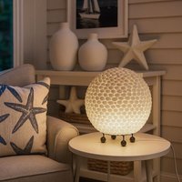 Muschel Tisch Lampe Wohn Schlaf Zimmer Beleuchtung Kugel Design Leuchte weiß im Set inkl. led Leuchtmittel Muschel Tisch Lampe Wohn Schlaf Zimmer Beleuchtung Kugel Design Leuchte weiß im Set inkl. led Leuchtmittel von ETC-SHOP