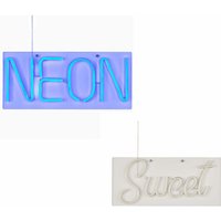 Neonschild led Wand Neon Sign Schriftzug Gaming Zimmer Beleuchtung, usb Kabel Neonlicht in pink blau, led, BxH 45 x 20 cm, 2er Set von ETC-SHOP
