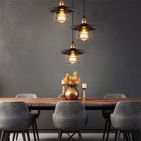 Pendelleuchte Hängelampe Esstischlampe 3 flammig Industrial messing schwarz Pendelleuchte Hängelampe Esstischlampe 3 flammig Industrial messing schwarz von ETC-SHOP