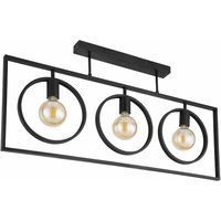 Rustikale Deckenlampe Flur Deckenleuchte Retro Industrial Lampe Schlafzimmer schwarz, Metall, 3x E27, LxBxH 92x24x45,5 cm von ETC-SHOP