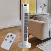 Etc-shop - Säulenventilator Turmventilator Fernbedienung Kühltower Ventilator leise Turm oszillierend weiß, 3 Geschwindigkeitsstufen Timer led von ETC-SHOP