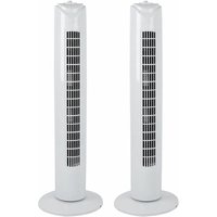 Säulenventilator Turmventilator Kühltower Ventilator leise Turm oszillierend weiß, 3 Geschwindigkeitsstufen, 170cm Kabel, h 81 cm, 2er Set von ETC-SHOP