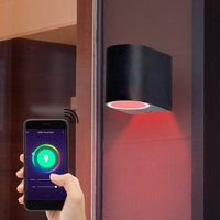 Smart Down Wand Strahler Außen Lampe Handy App Sprach Steuerung Fassaden Leuchte dimmbar inkl. rgb led Leuchtmittel von ETC-SHOP