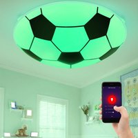 Smart Home Kinder Decken Lampe dimmbar Fußball Glas Leuchte Alexa Google im Set inkl. rgb led Leuchtmittel von ETC-SHOP